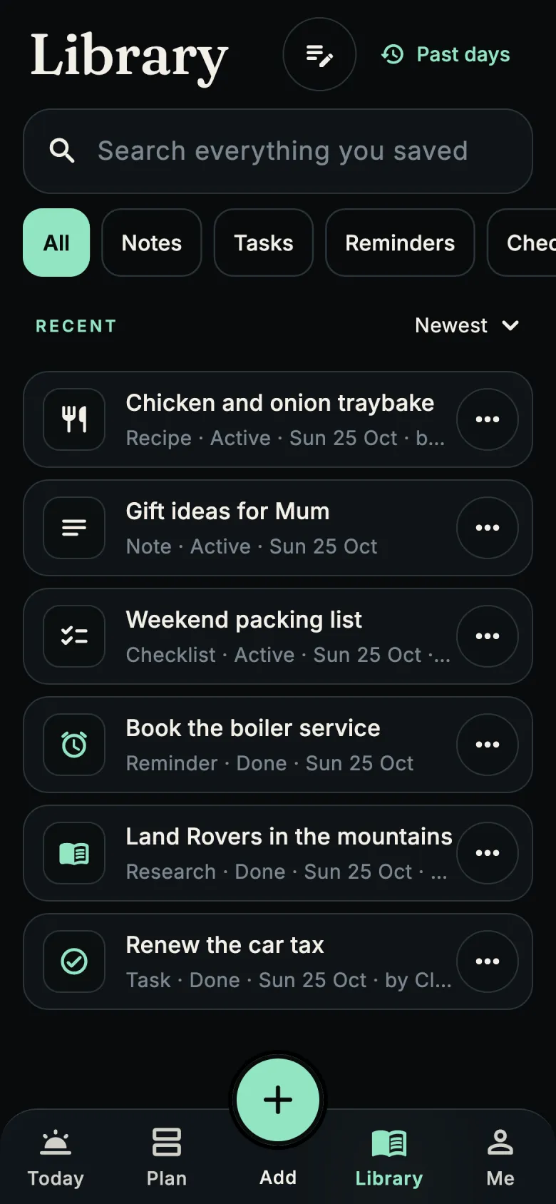 Library: search everything you saved